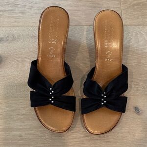 Italian shoemakers -  Black wedge heels size 11